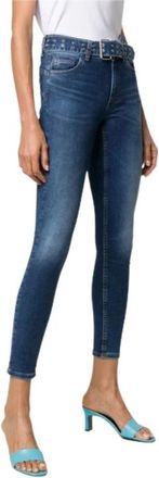 Liu Jo High-waisted Jeans met Riem - Dames - Skinny Jeans - Blauw - W28 - Katoen - Jeans