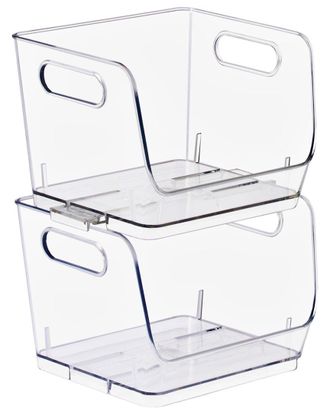 Sorbus Stackable Small Square Storage Bins - 2-Pack