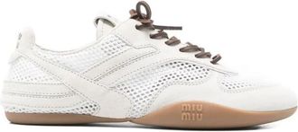 Miu Miu Gymnasium Mesh And Suede Sneakers Shoes