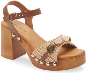 Chocolat Blu Mally Platform Sandal in Natural Raffia at Nordstrom, Size 8-8.5Us