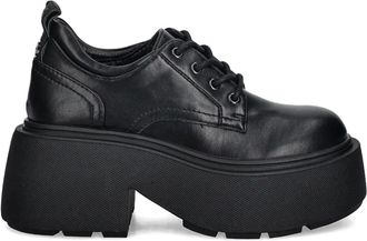 Buffalo 90mm Vicious platform lace-up loafers - women - Polyurethane/Polyurethane/Rubber - 36 - Black