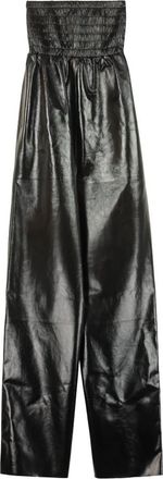 Bottega Veneta Lamsleren Bandeau Jumpsuit - Dames - Jumpsuits - Zwart - 4XS - Polyester - Jumpsuits & Playsuits