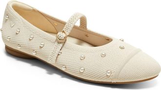 Vivaia Tamia Almond-Toe Mary-Jane AdaptAll in Cream Ivory Pearls at Nordstrom, Size 9.5