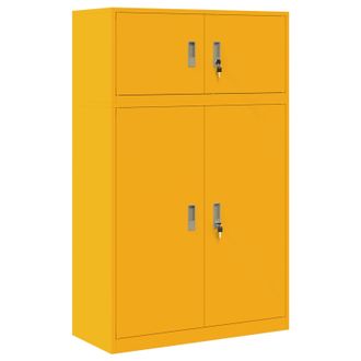 vidaXL Armario De Almacenamiento 2 Uds. Amarillo Mostaza Vidaxl