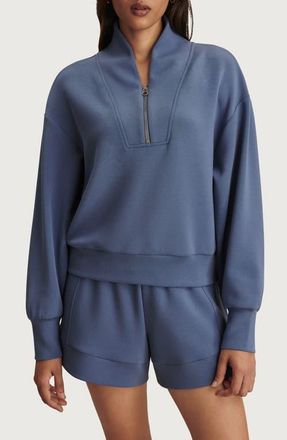 Varley Davidson Woven Sweatshirt in Bijou Blue at Nordstrom, Size X-Large