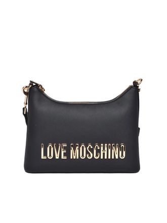 Love Moschino Black Polyurethane Gold-Hardware Shoulder Bag
