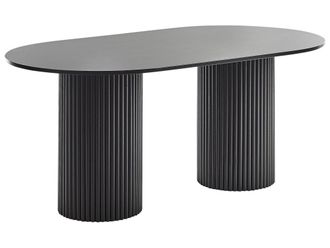 Beliani Mesa de comedor de derivado de madera 6 personas l180