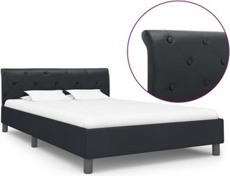 vidaXL Estructura De Cama De Cuero Sint&eacute;tico Negro 120x200 Cm Vidaxl
