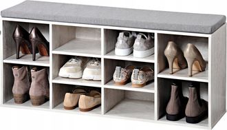 KESPER Mueble Zapatero Moderno Blanco Gris Claro 103,5 Cm