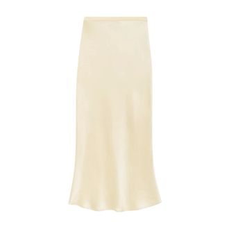 Anine Bing Midi Skirts, female, Yellow, Size: XS Bar Silk Skirt