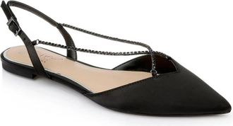 Badgley Mischka Womens Jewel Badgley Mischka Alanna Flat Black Rhinestone Straps LION878