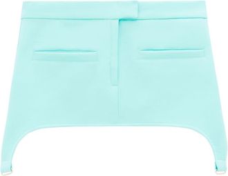 Courrèges twill suspenders mini skirt - women - Polyester/Acetate - 36 - Blue