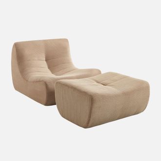 Sweeek Sill&oacute;n De Terciopelo De Pana Fina Con Reposapi&eacute;s