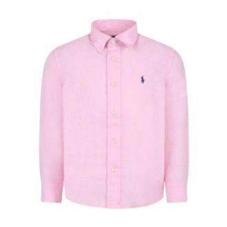 Polo Ralph Lauren Camicia con bottoni e logo - Heren - Casual Overhemden - Roze - M - Overhemden