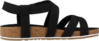 Timberland Stijlvolle Platte Enkel Sandalen - Dames - Sandalen - Zwart - 37 EU - Schoenen