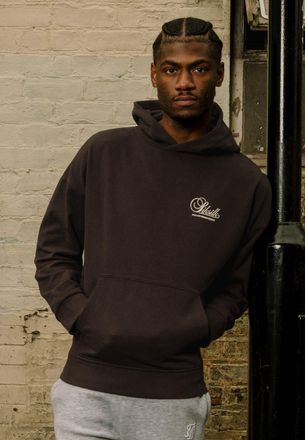 Siksilk Sudadera con capucha gr&aacute;fica marr&oacute;n para hombre SikSilk XL