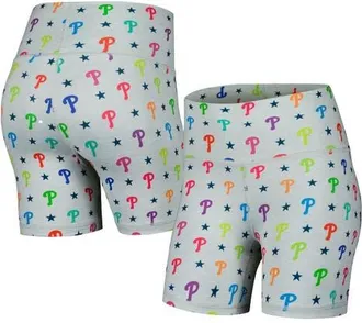 Terez Womens Terez Gray Philadelphia Phillies TLC Rainbow Shorts at Nordstrom, Size Medium