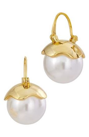 Savvy Cie Jewels 14.5-15mm Cultured Pearl Drop Earrings in Yellow at Nordstrom Rack