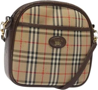 Burberry Pre-owned Cross Body Bags, female, Beige, Size: ONE SIZE Pre-owned Canvas Shoulder Bag
