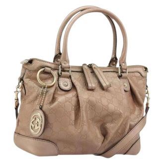 Gucci Pre-owned Handbags, female, Pink, Size: ONE SIZE Pre-owned Vintage GG Canvas Hand Bag