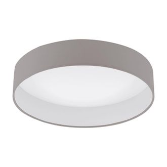 Loops Flush Ceiling Light Colour White Shade Taupe Fabric Bulb LED 18W Included