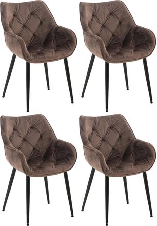 Clp Clp - Set De 4 Sillas Tanna De Sal&oacute;n En Terciopelo Marr&oacute;n