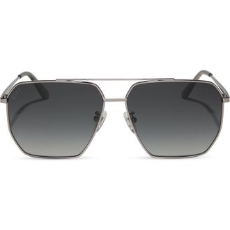 DIFF Eyewear Berkely 59mm Polarized Gradient Navigator Sunglasses in Gunmetal /Grey Gradient at Nordstrom
