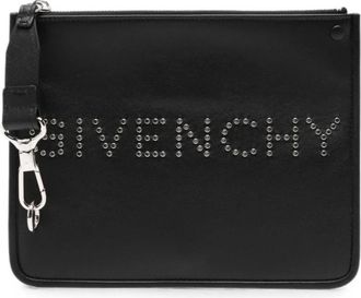 Givenchy Tassen, Heren, Zwart, ONE Size, Pochette met logo en decoratieve studs