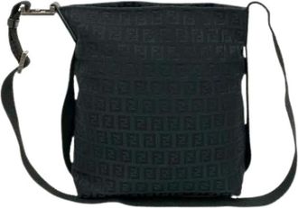 Fendi Pre-owned Cross Body Bags, female, Black, Size: ONE SIZE Pre-owned Nylon Cross Body Bag