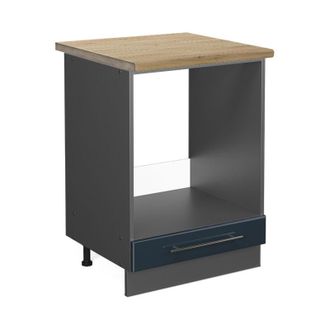 Vicco Armario Para Horno Empotrado Fame-line, Azul Oscuro Alto Brillo, 60 Cm, Et Roble Vicco