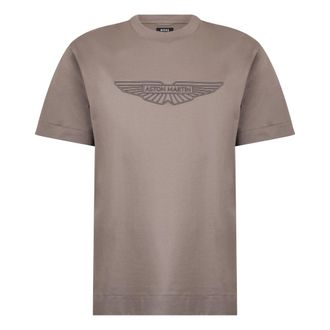 HUGO BOSS Hugo, T-Shirts, male, Brown, Size: XL Cotton T-shirt with embroidery