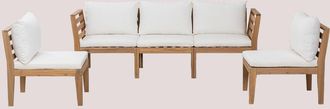 Sklum Sklum - Sof&aacute; Modular De Jard&iacute;n De 5 Piezas Con Reposabrazos En Madera De Acacia Filips