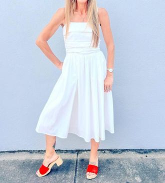 Pinch Design Pretty Moments Shirred Midi Dress In Off White