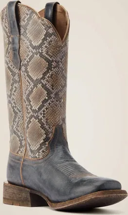Ariat Womens Frontier Farrah Wide Square Toe Western Boot In Beige