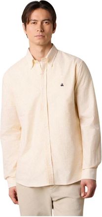 Brooks Brothers Slim Fit Oxford Overhemd met Button Down Kraag - Heren - Casual Overhemden - Geel - 3XL - Katoen - Overhemden
