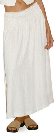 Mango Shirred Maxi Skirt in Pale Beige at Nordstrom, Size Xx-Large