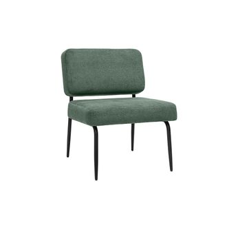 Miliboo Poltrona In Tessuto Ciniglia Verde Kaki E Metallo Nero Vedana