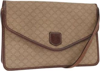 Celine Pre-owned Vintage Macadam Schoudertas - Dames - Vintage Schoudertas - Beige - ONE Size - Leer - Vintage