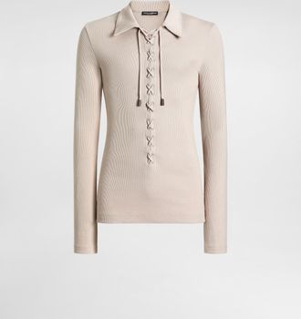 Dolce & Gabbana Cotton Interlock Polo T-shirt - Man T-shirts And Polos Beige 46