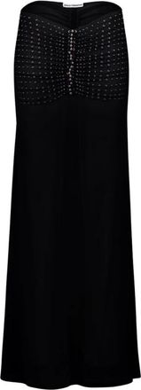 Paco Rabanne Studded High-Waisted Rok - Dames - Maxi Rokken - Zwart - S - Spandex - Rokken