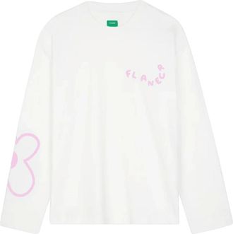 Flaneur Blossom Long Sleeve T-Shirt - Heren - Longsleeves - Wit - L - Katoen - Tops
