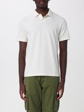 Sun 68 Polo slim fit in cotone con scollo a V e maniche corte