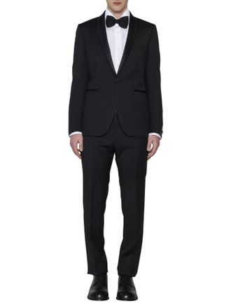 Tagliatore Mens Wool Tuxedo Black Virgin Suits