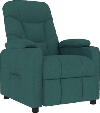 vidaXL Sill&oacute;n De Masaje De Tela Verde Oscuro Vidaxl