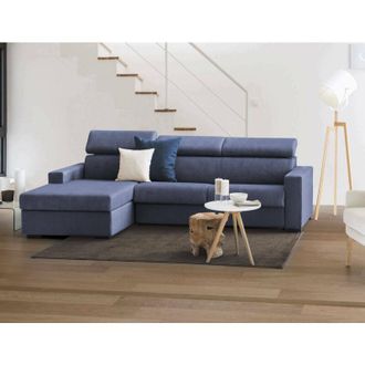 Dmora Sofa Cama Daasen, Sof&aacute; De Esquina, 100% Made In Italy, Sof&aacute; Con Apertura Giratoria, Con Pen&iacute;nsula De Contenedores A La Derecha, Con Reposabrazos Delga