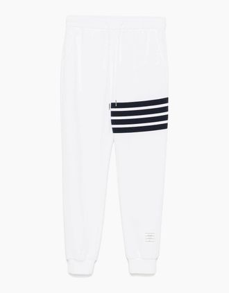 Thom Browne Mens Classic 4 Bar Sweatpants White - Size: 40/Regular