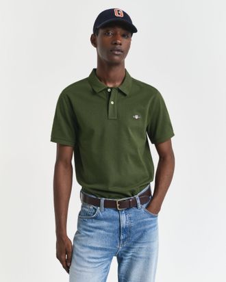 GANT Men Regular Fit Shield Piqué Polo Shirt (XXXL) COUNTRY GREEN