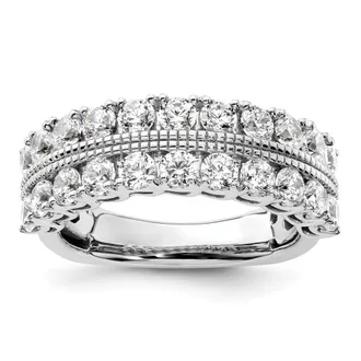 Diamond2Deal 14k White Gold Lab Grown Diamond Wedding Band Ring 1.75Ct Clarity- VS Color- G-H