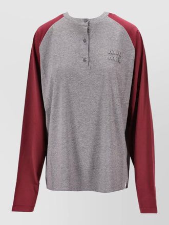 Miu Miu jersey top contrast raglan sleeves design