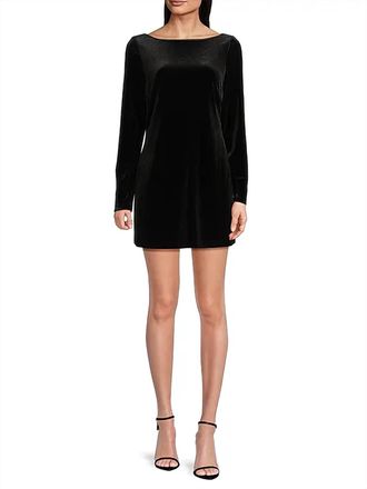 Ciao Lucia Genevieve Back Cut Out Velvet Minidress In Black